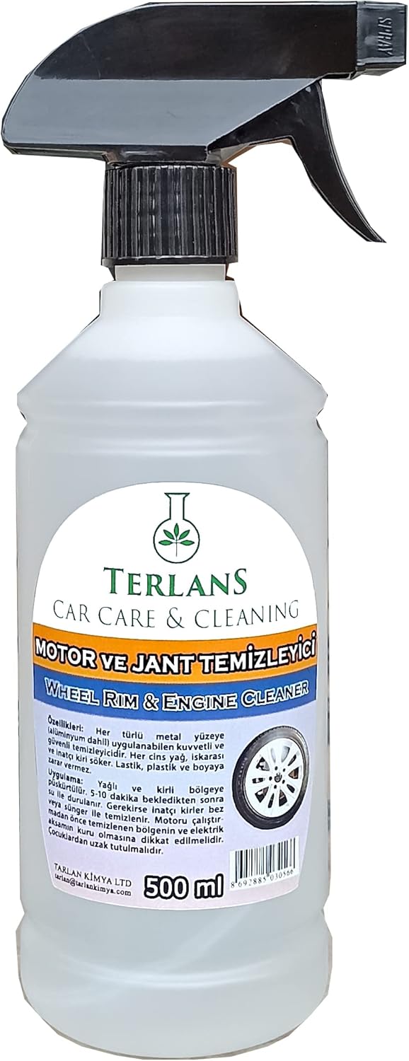 Motor ve Jant Temizleyici | Su Bazlı | SPREY 500 ml + Uygulama Süngeri | Engine and Rim Cleaner
