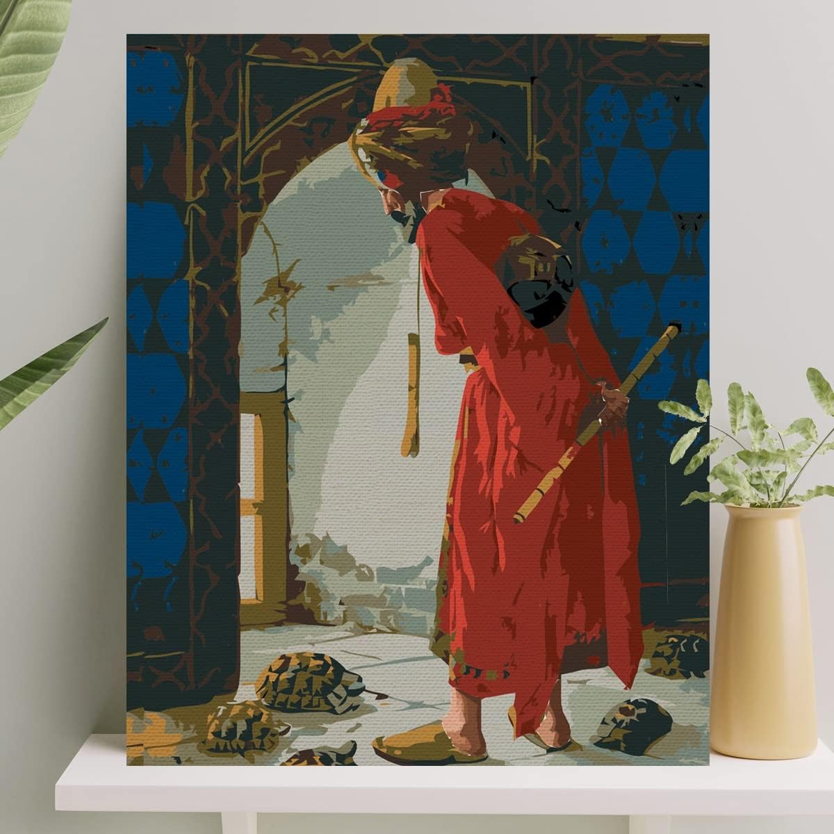 Hobi Sanat Sayılarla Boyama Tuval Seti Fırça Boya Dahil (Çıtalı) 40x50 CM - Kaplumbağa Terbiyecisi