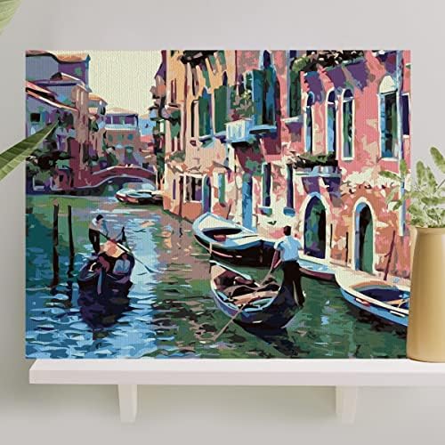 Alternative view of Hobi Sanat Sayılarla Boyama Tuval Seti Fırça Boya Dahil (Çıtalı) 40x50 CM - Venedik