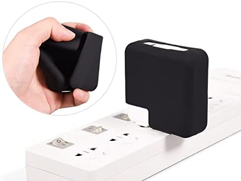MacBook Pro 14 inç M1-M5 Uyumlu Silikon Şarj Aleti Kılıfı 360° Koruyucu | 70W USB-C/MagSafe 45W 1–2 – Ultra İnce Yıkanabilir, Kaymaz Yüzey Siyah
