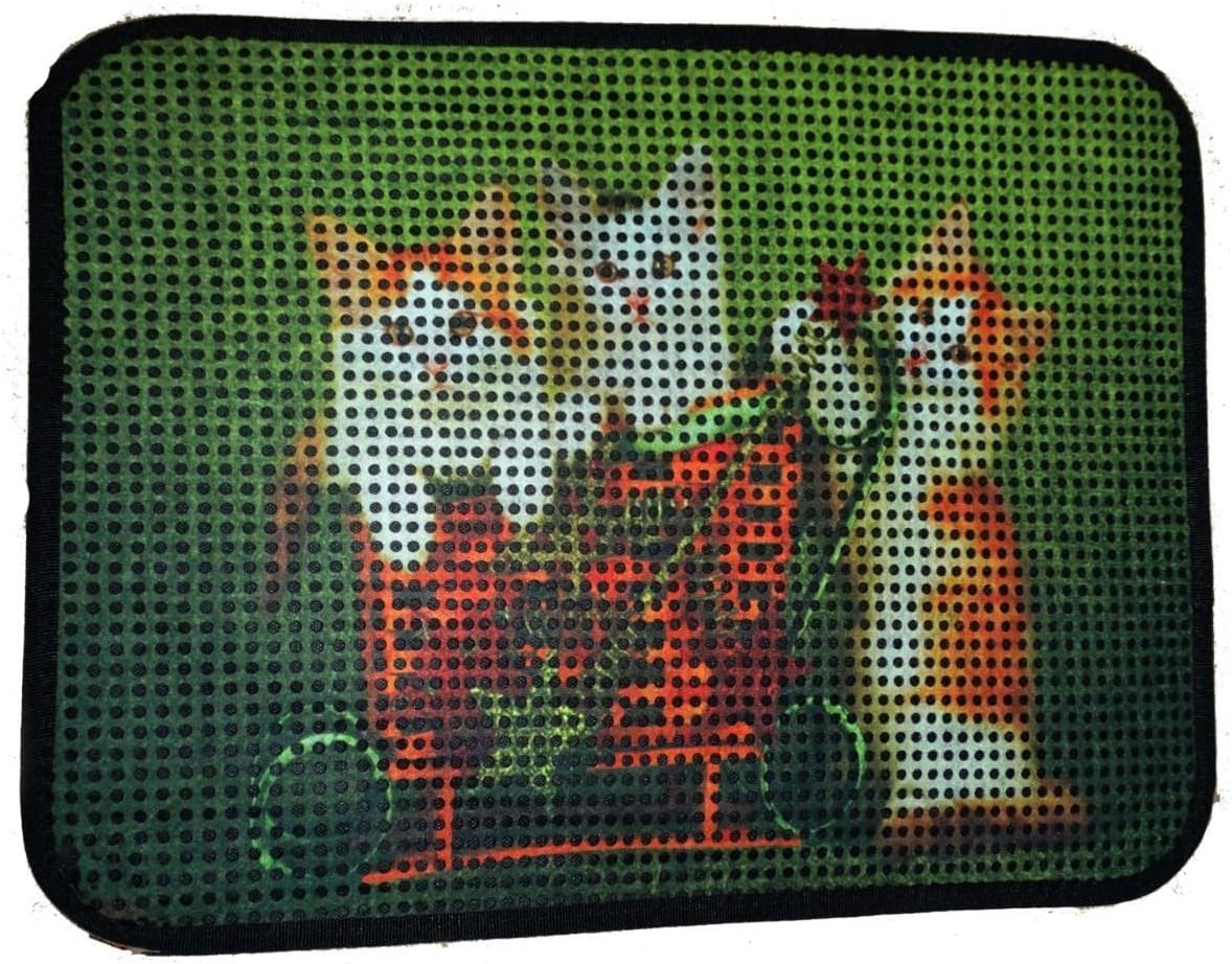 Miapet Elekli Desenli Kedi Tuvalet Önü Paspası 60 x 45 cm Yavru Kediler