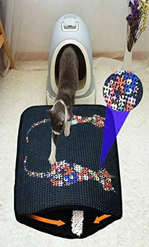 Miapet Elekli Desenli Kedi Tuvalet Önü Paspası 60 x 45 cm Ters Kediler