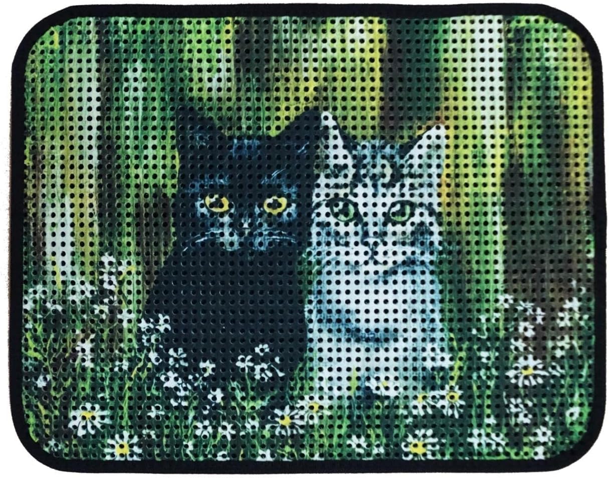 Alternative view of Miapet Elekli Desenli Kedi Tuvalet Önü Paspası 60 x 45 cm Siyah-Beyaz Kediler
