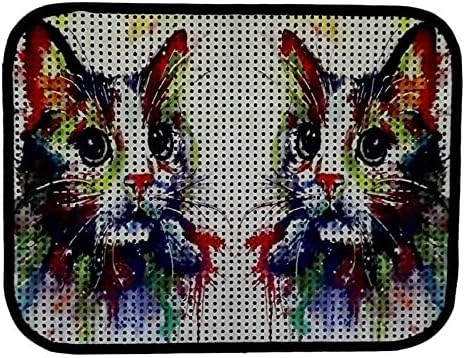 Miapet Elekli Desenli Kedi Tuvalet Önü Paspası 60 x 45 cm Gökkuşağı