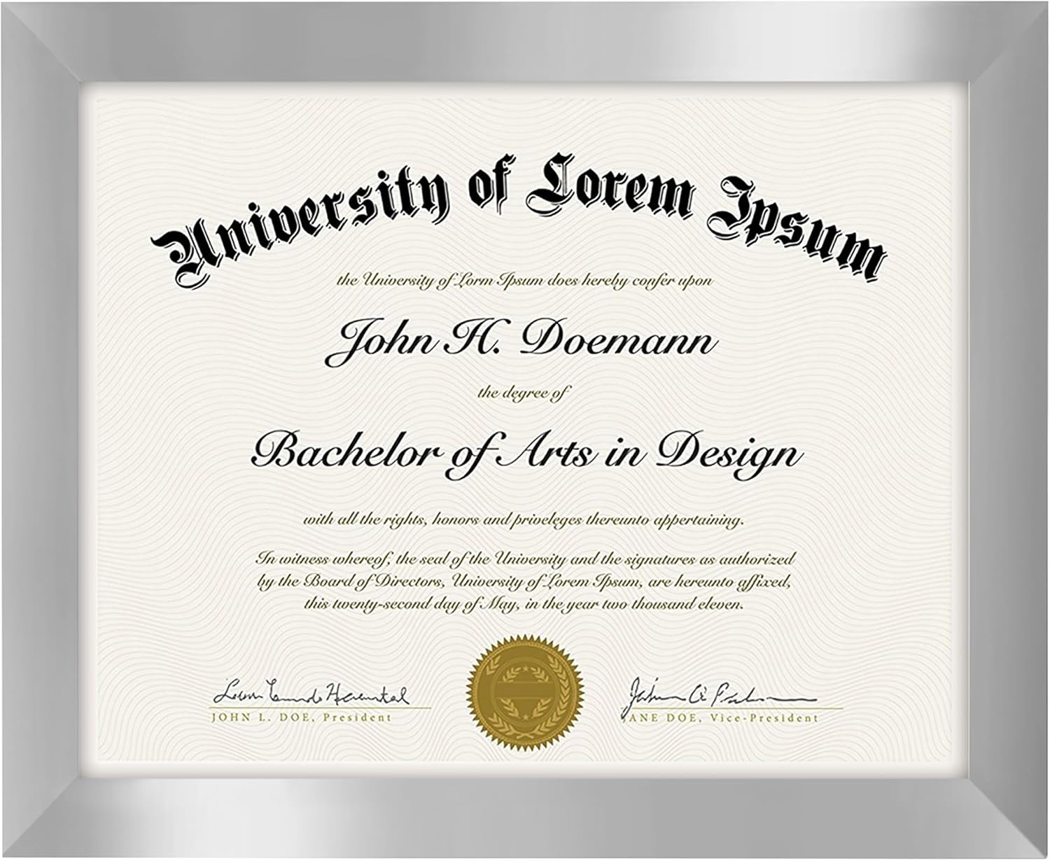 8,5 x 11 Gümüş Resim Çerçevesi - Kırılmaya Dayanıklı Camlı Diploma Çerçevesi veya Sertifika Çerçevesi olarak kullanın - Duvar ve Masa Üstü Ekranı için Asma Donanım ve Şövale Dahil