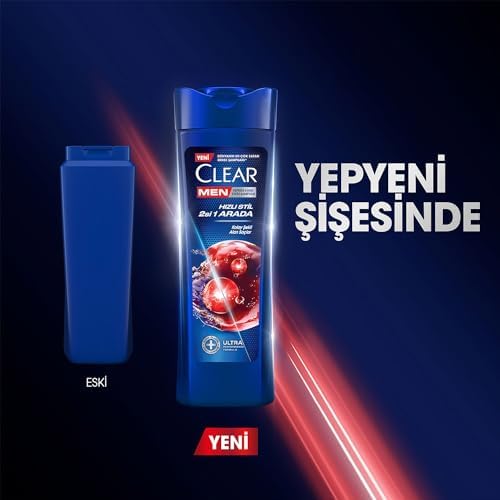 Alternative view of Clear Men Kepeğe Karşı Etkili Şampuan Hızlı Stil 2'si 1 Arada Kolay Şekil Alan Saçlar 350 ml Mavi