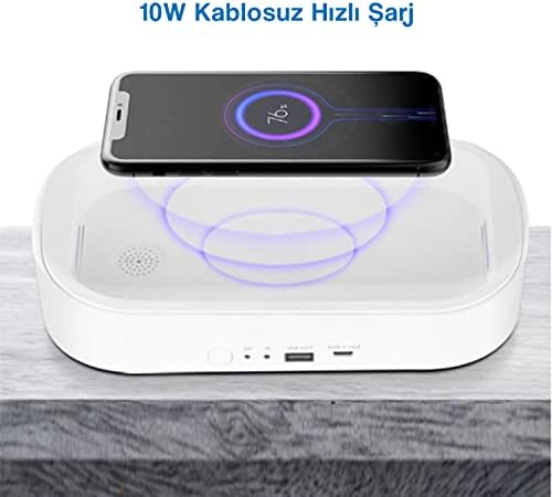 Kablosuz Şarj Aleti ve UV Maske Takı Sterilizasyon Kutusu Dezenfektan Cihazı