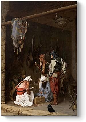 Alternative view of Jean Gerome - Satranç Oynayan Başı Bozuk Askerleri Tablosu 60 x 90
