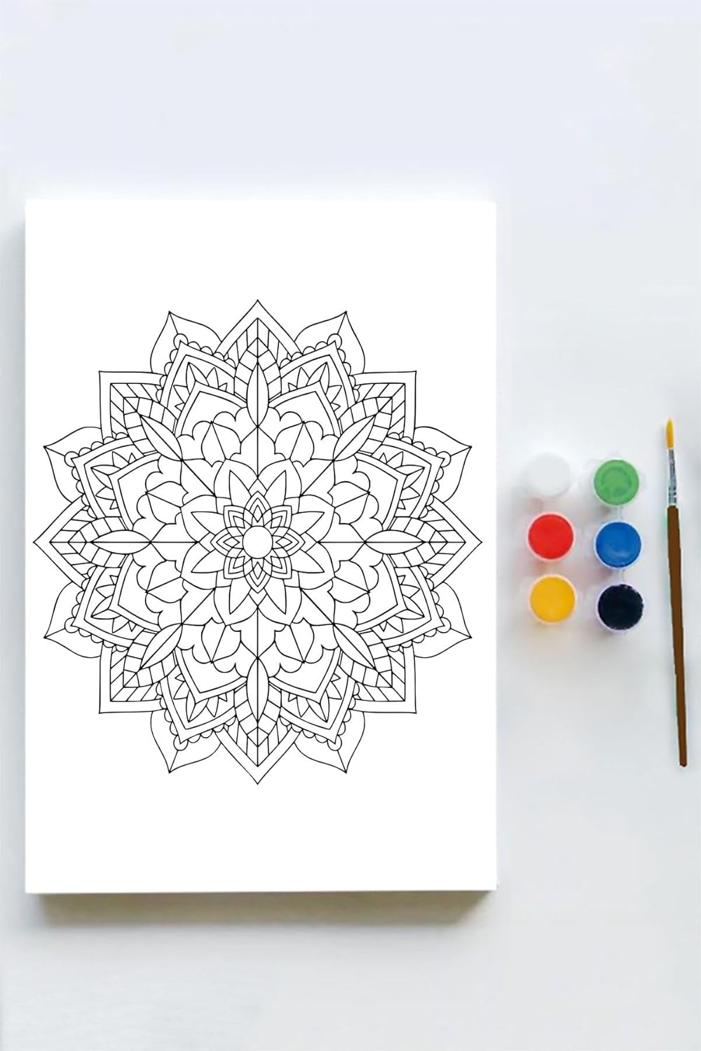 (pster21616) Mandala Tuval Kanvas Tablo Boyama Hobi Seti 8 (40x60cm)