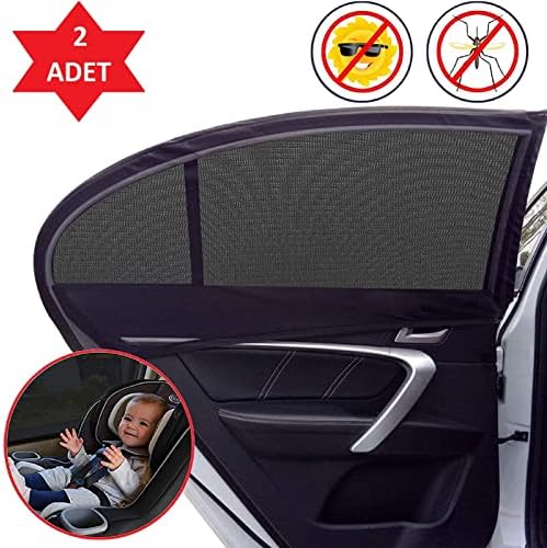 Ankaflex-2 Adet Araba Yan Pencere Güneşlik Bebek için Araç Perde Oto Makam Seyahat Perdesi Cibinlik
