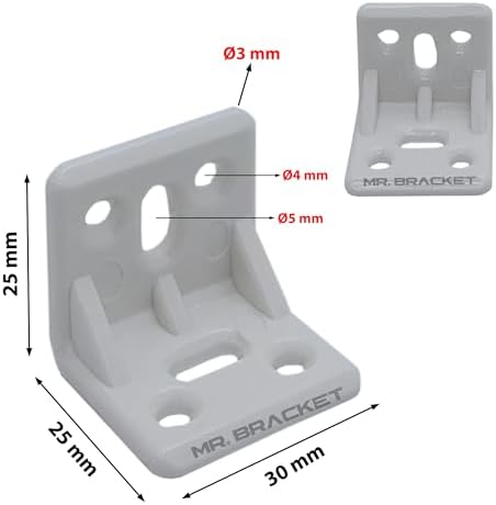 Alternative view of MR.BRACKET 15 ad. Krem Plastik L Gönye Köşebent 25x25x30mm - Mobilya Dolap Raf Çekmece Sehpa Birleştirme Sabitleme Montaj Bağlantı Aparatı