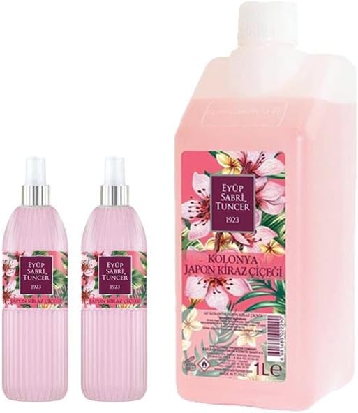 Alternative view of Kiraz Çiçeği Kolonyası Yedek Şişe 1 lt ve 2 Adet 150 ML Sprey