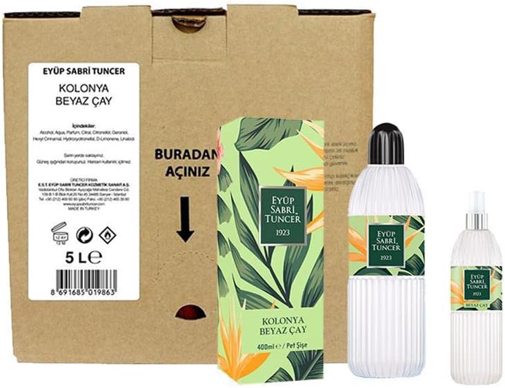 Beyaz Çay Kolonyası Paketi 5 lt, 400 ML ve 150 ML