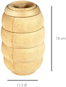 Masif Ahşap Bal Kavanozu (18 cm x 11,5 Ø cm, Natural)