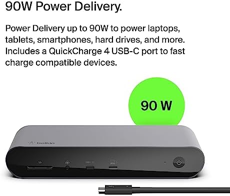 Alternative view of Thunderbolt 4 Pro, Tek 8K 60hz, Çift 4K Ekran Uyumlu, 2 x Thunderbolt 4 Bağlantı Noktası, 2 x HDMI Bağlantı Noktası, 90W Güç Dağıtım PD, Ses Girişi/Çıkışı
