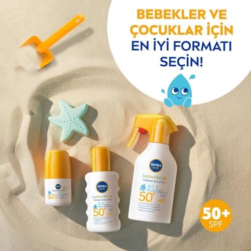 Sun Spf 50+ Bebek Ve Çocuk İçin Hassas Koruma Güneş Koruyucu Roll-On 50Ml,Suya Dayanıklı,Hassas Cilt