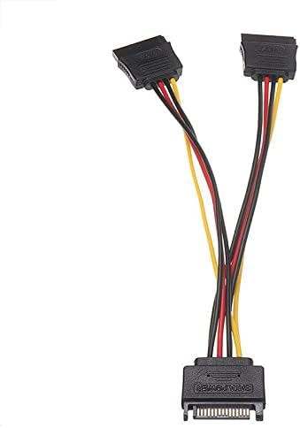 4426 SATA 15 Pin Dişi Erkek 2 Port Çoklayıcı Kablo Splitter HDD Bağlantı Kablosu