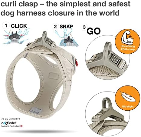 Curli Vest Harness Clasp Air-Mesh Light-Tan 3XS