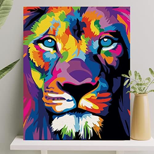 Alternative view of Hobi Sanat Sayılarla Boyama Tuval Seti Fırça Boya Dahil (Çıtalı) 40x50 CM - Aslan