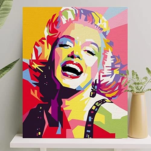 Hobi Sanat Sayılarla Boyama Tuval Seti Fırça Boya Dahil (Çıtalı) 40x50 CM - Marilyn Monroe