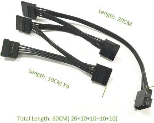PX-4355 Molex To Sata Kablo, PSU Sata Çoklayıcı, 5 port Sata Power Çoklayıcı, 60cm Uzunluk,%100 Saf Bakır sata Çoklayıcı Kablo