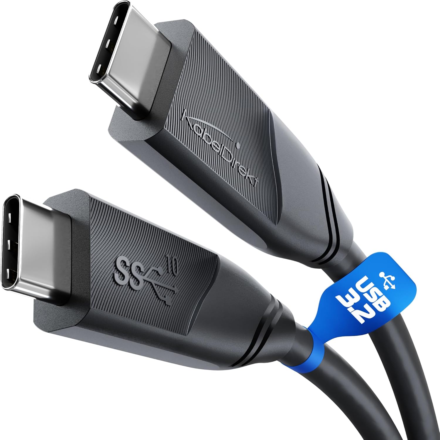Alternative view of – USB-C kablosu, USB 3.2 Gen 2 – 2m (veri kablosu/şarj kablosu, güç dağıtımı ile 10 Gbit/s ve 100 W'a kadar şarj akımı/PD 3, entegre çip, siyah)