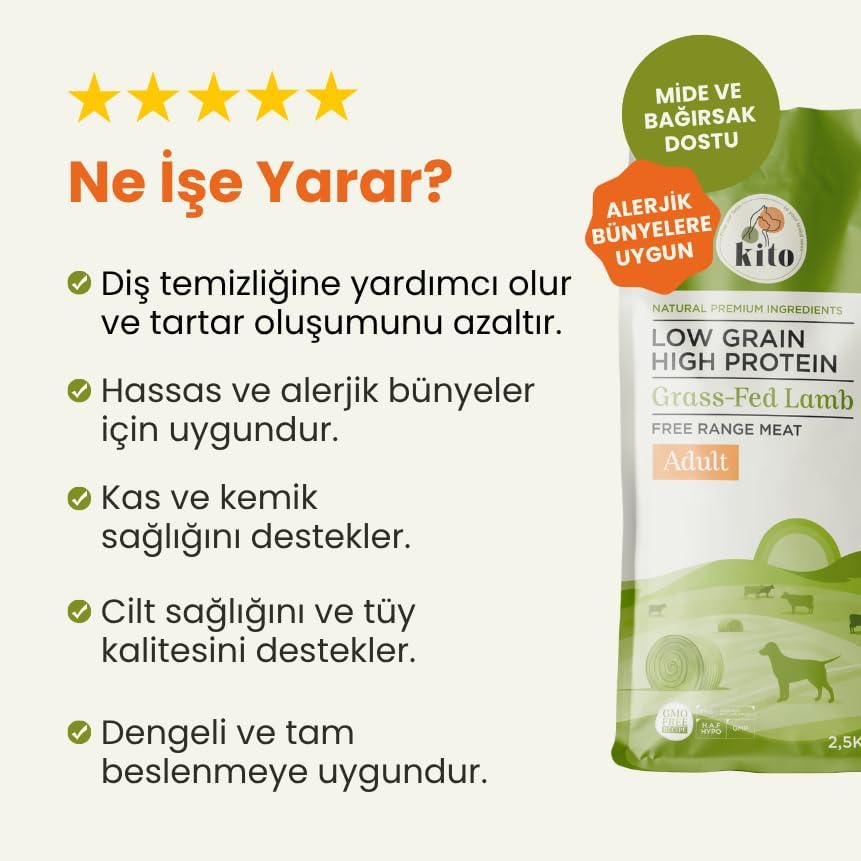Alternative view of Kito Doğal Besi Kuzu Etli Yetişkin Köpek Maması 2.5 KG