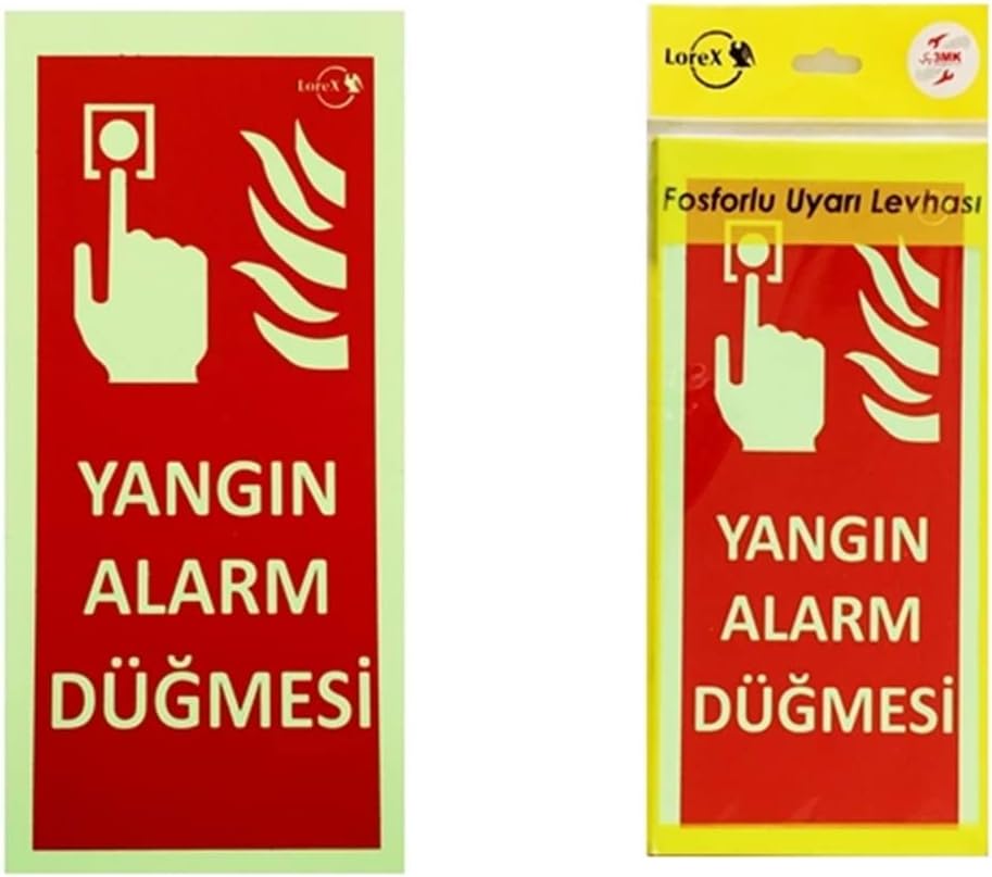 LR-FB Yangın İhbar Düğmesi Yazılı Fosforlu Uyarı Levhası (1)