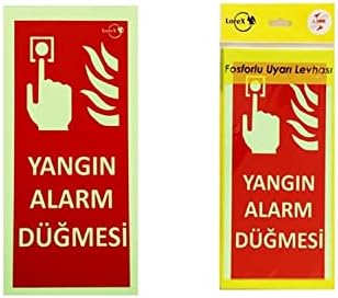 Alternative view of LR-FB Yangın İhbar Düğmesi Yazılı Fosforlu Uyarı Levhası (1)
