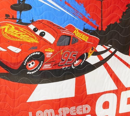 Taç Full Speed Lisanslı Karakter Baskılı Dış Kumaş:%100 Pamuk, İç Dolgu: Elyaf Set, Kırmızı, Tek Kişilik