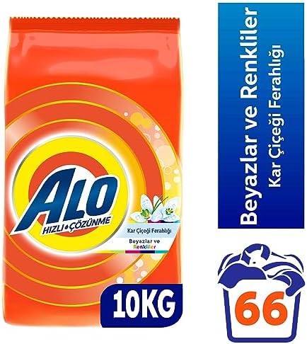 Alo 10 kg Kar Çiçeği Ferahlğı Beyazlar ve Renkliler Hızlı Çözülme Toz Deterjan