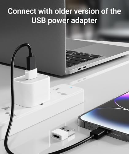 Alternative view of Syntech USB - USB C Adaptörü 4 Paket, Tip C Dişi - USB Erkek Dönüştürücü Güç Şarj Kablosu Adaptörü MagSafe Serisi 10/SE/Ultra 2 17 E Air Pro Max AirPods Pro ile Uyumlu, Beyaz
