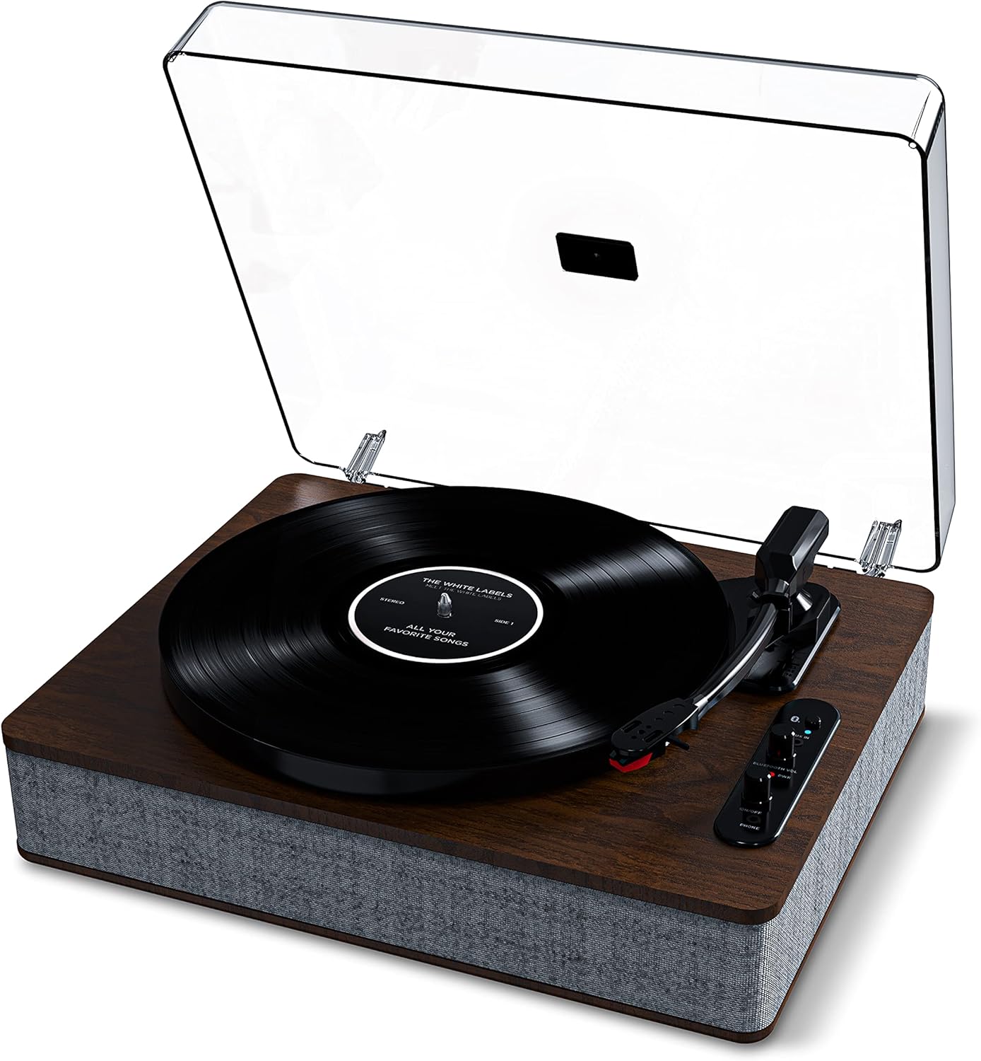 ION Audio Luxe LP – Hoparlörlü Bluetooth plak çalar, USB dönüştürme, tam boyutta, otomatik durdurma, kulaklık çıkışı, 3 hız