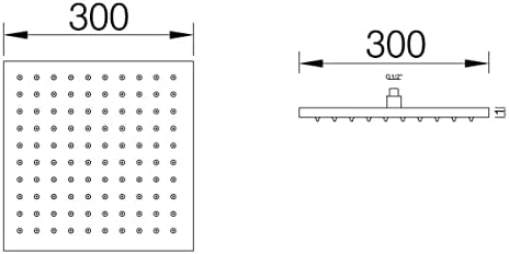 Duş Başlığı Kare Slim 304 Metal 30x30 cm KTD103