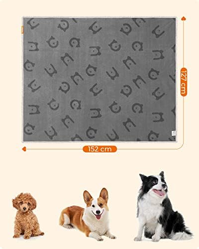 Alternative view of Feandrea Su geçirmez köpek örtüsü, polar evcil hayvan örtüsü, orta ve büyük köpekler için, kediler, 152 x 127 cm, XL, makinede yıkanabilir, çift taraflı koltuk kılıfı, gri PPB060G01