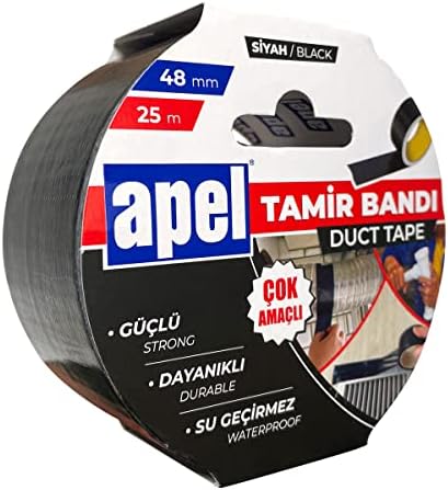 Apel Tamir Bandı (Duct Tape) Askılı Karton 48 mm x 25 m Siyah
