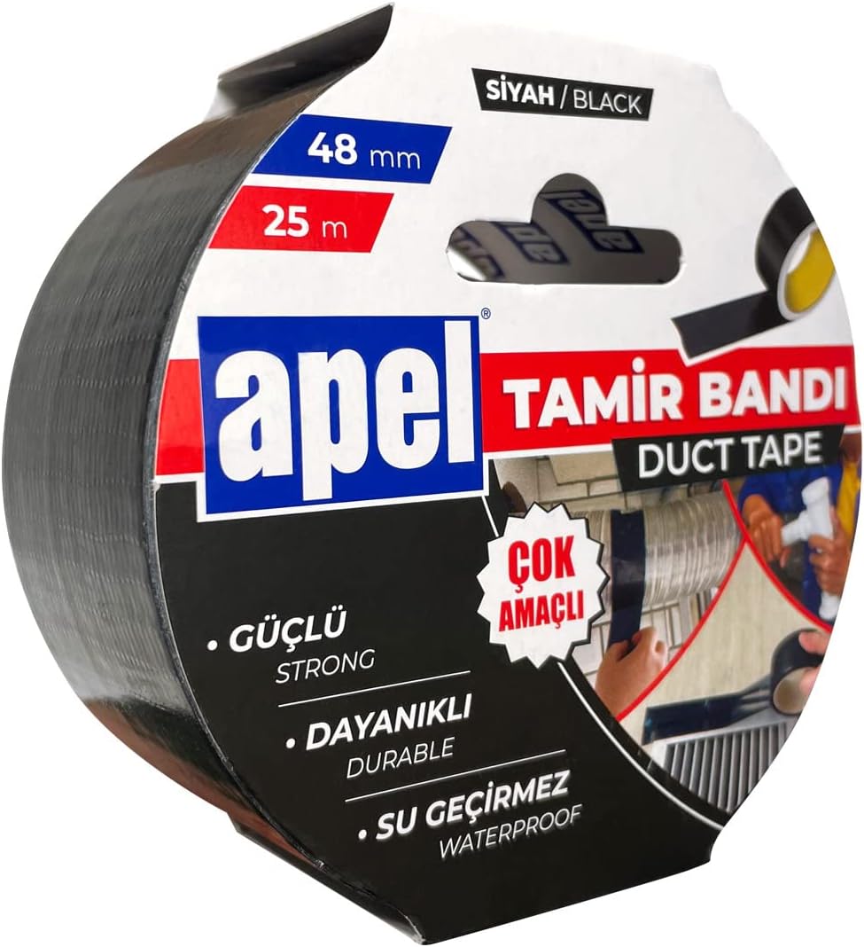Alternative view of Apel Tamir Bandı (Duct Tape) Askılı Karton 48 mm x 25 m Siyah