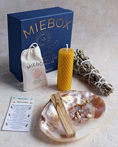 Alternative view of Macabeli Enerji ve Arınma Seti (İncili Sedef Deniz KabuğuTütsülük + Palo Santo Tütsü + Mum + Adaçayı Tütsü Demeti + Kese Tuz) (Adaçayı Seti)