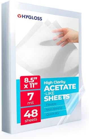 Alternative view of Products El Sanatları için Asetat Sayfaları, Şeffaf Projektör Sayfaları Asetat Benzeri, Sanat ve El İşi Projeleri ve Sınıfları İçin, Yazıcılar için Değil, 21,5 cm x 27,9 cm, 48 Paket
