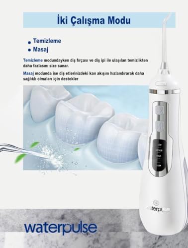 Alternative view of WaterPulse NPO WP-V500 Water Flosser Taşınabilir, Şarjlı, Masajlı, Diş Protez Bakım ve Ağız Duşu Beyaz