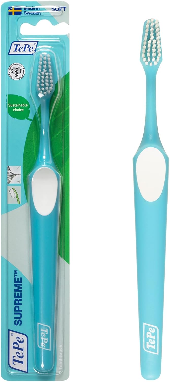 Supreme Diş Fırçası, Yumuşak Kıl Diş Fırçası, Hassas Diş ve Diş Eti Bakımı için Konik Fırça Başlığı, Yetişkin, 1 Paket