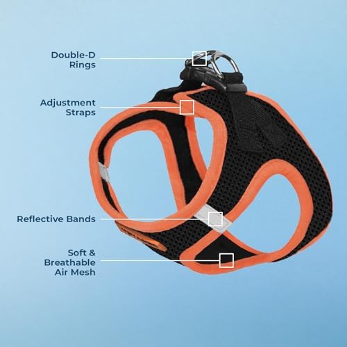 Alternative view of Voyager -in Air Dog Koşum Takımı - Pet Supplies tarafından Küçük ve Orta Boy Köpekler için Tüm Hava Koşullarına Uygun Örgü Yelek Koşum Takımı - Turuncu Kesim, XS