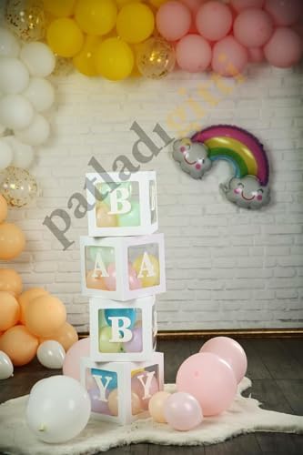 Alternative view of Patladı Gitti 33 Parça Baby Yazılı Şeffaf Kutu ve Balon Seti (Beyaz)