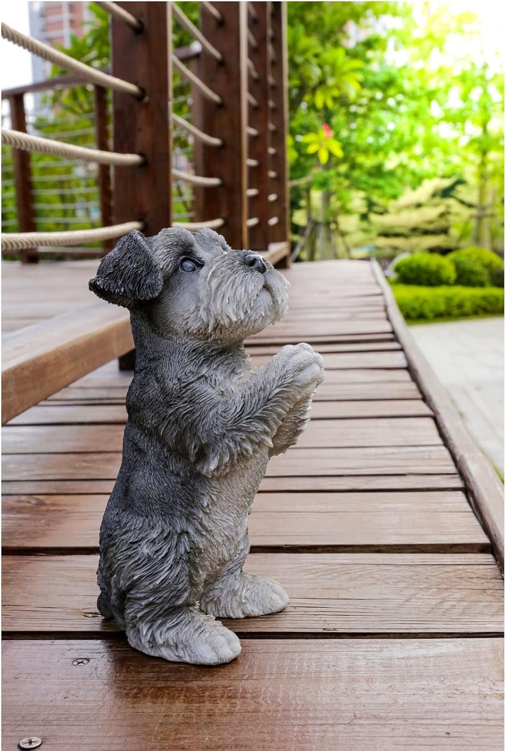 Hi Ltd Dua eden Schnauzer Yavru Heykeli Heykelcik Gri