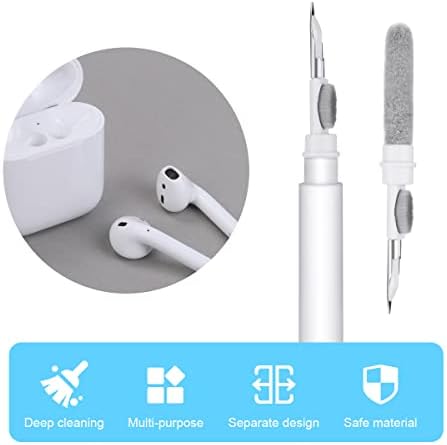 Temizleme Kiti, Süngerli 3'ü 1 Arada Airpod Temizleyici Kalem, Kablosuz Kulaklıklar Temiz Kalem, Toz Giderme Kulaklıkları Cep Telefonu için Çok Fonksiyonlu Kulaklık Temizleme Kiti -