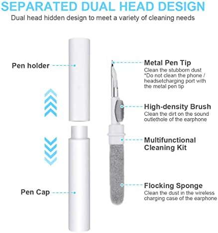 Alternative view of Temizleme Kiti, Süngerli 3'ü 1 Arada Airpod Temizleyici Kalem, Kablosuz Kulaklıklar Temiz Kalem, Toz Giderme Kulaklıkları Cep Telefonu için Çok Fonksiyonlu Kulaklık Temizleme Kiti -