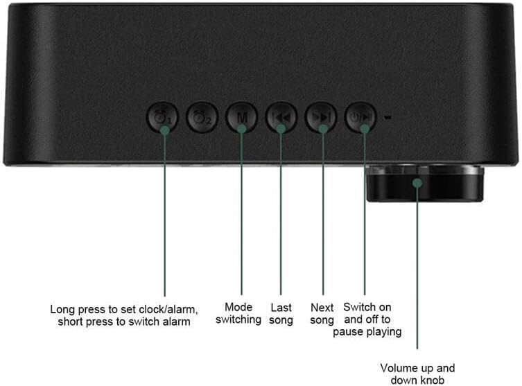 Bluetooth Şarjlı Alarmlı USB/SD Aynalı Masa Saati