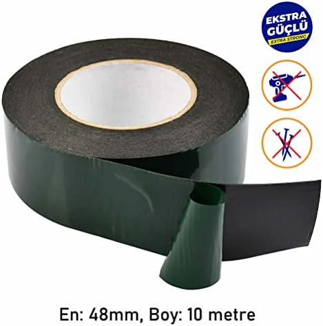 Alternative view of Çift Taraflı Köpük Bant Eva Montaj Bandı Siyah 48 mm x 10 Metre