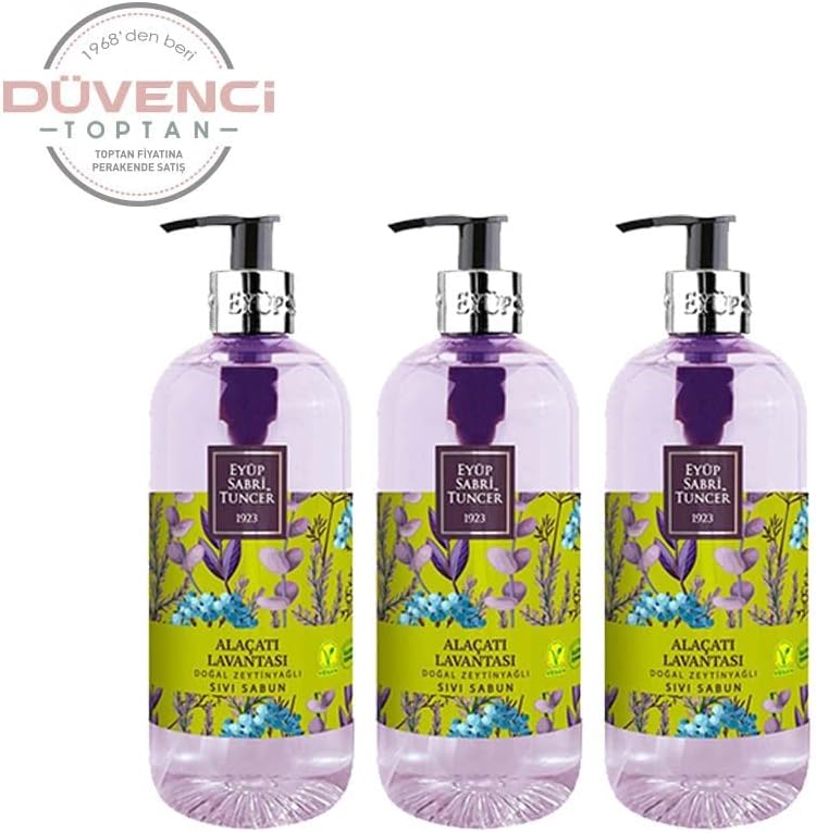 Alaçatı Lavantası Doğal Zeytinyağlı Sıvı Sabun 500 ml x 3 Adet