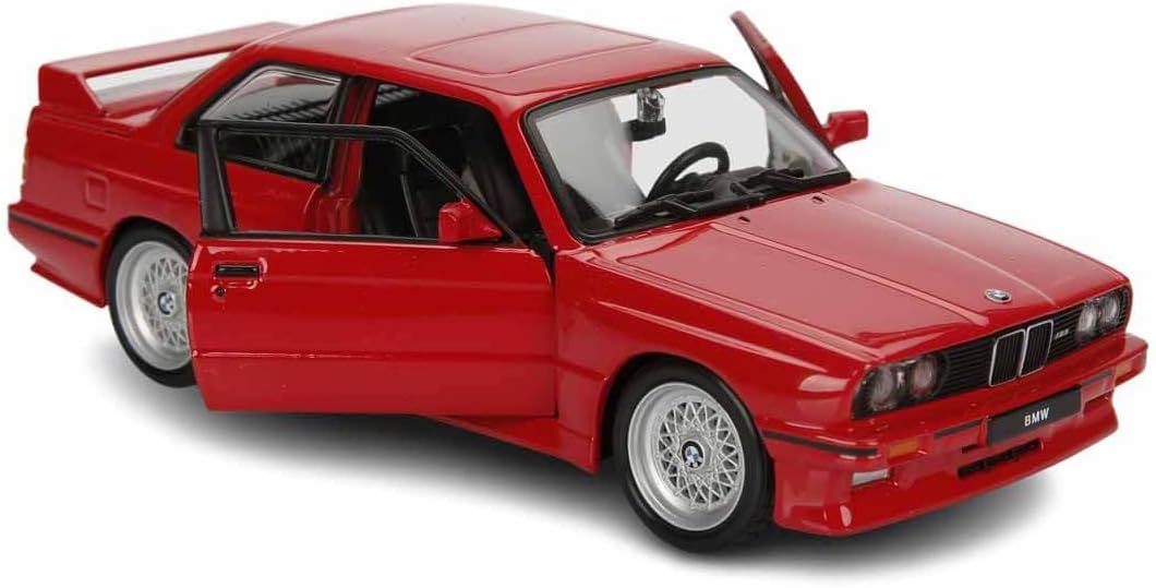 Bburago 1988 BMW 3 Series M3 (E30) 1:24 Model Araba - Kırmızı, Detaylı ve Koleksiyonluk Mini